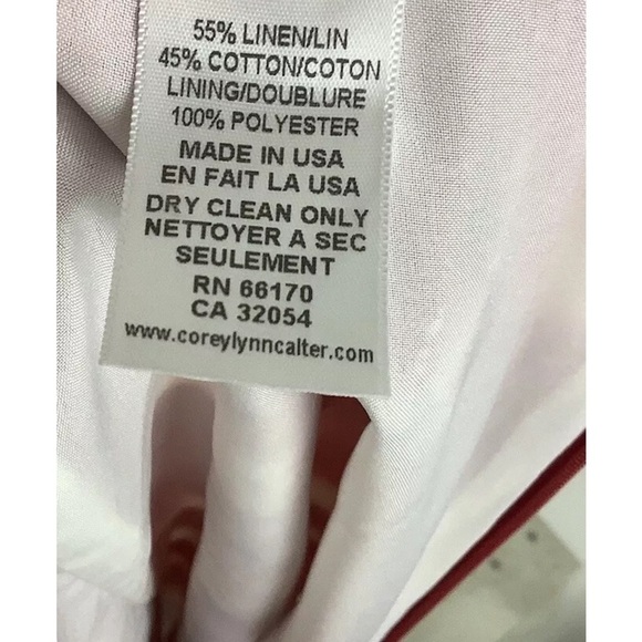 Corey Lynn Calter Sz 2 Cotton Linen Graphic Print Pencil Skirt Red White - Picture 7 of 7